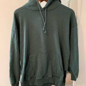americans eagle sherpa lined green oversized hoodie